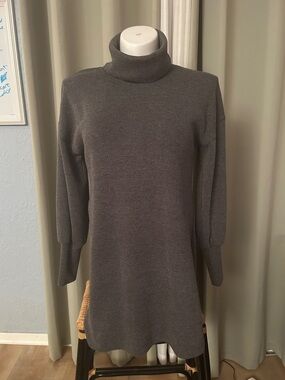 Allison Joy Charcoal Turtleneck Sweater Dress Size M